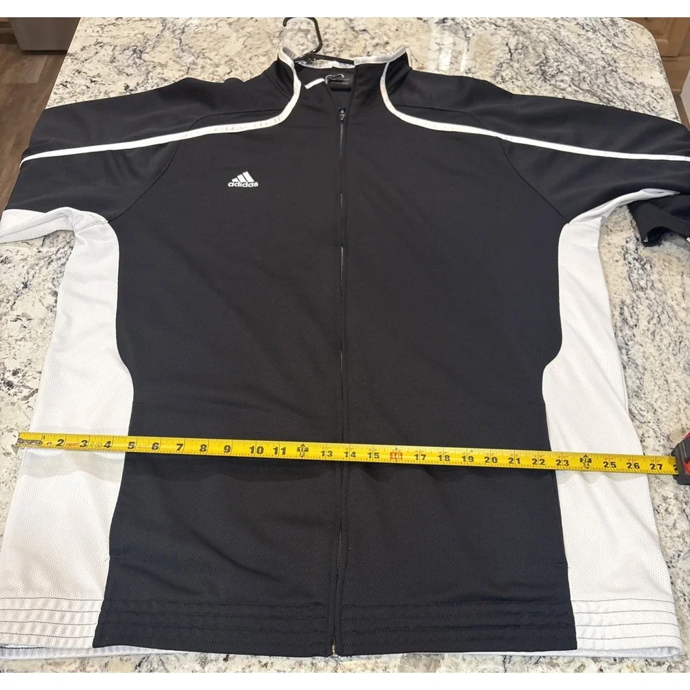 AdidasBlack/White Climalite full Zip‎ Track Jacket Sz 3xl